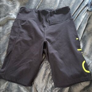 Calvin Klein Black Shorts with Neon Yellow Logo
